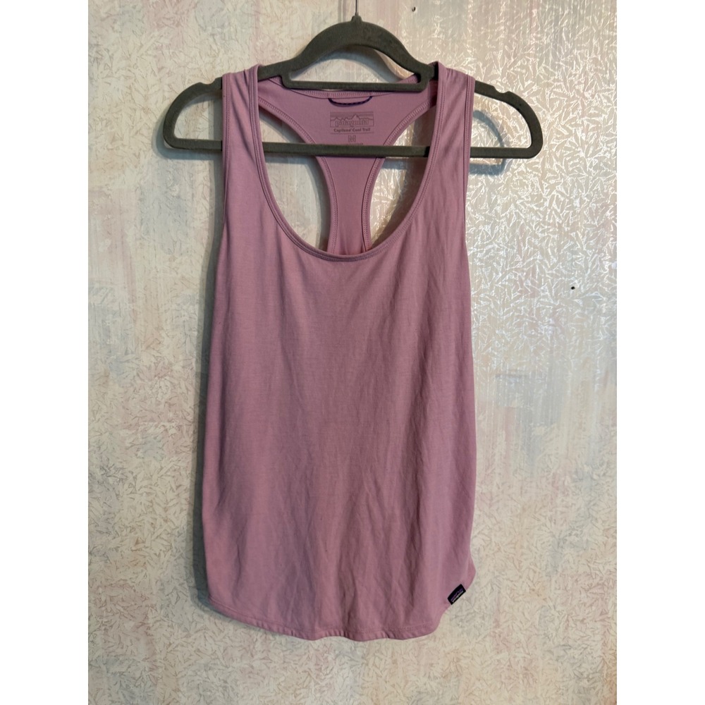Patagonia Capilene Cool Trail Tank Top Womens Medium Pink Racerback Activewear